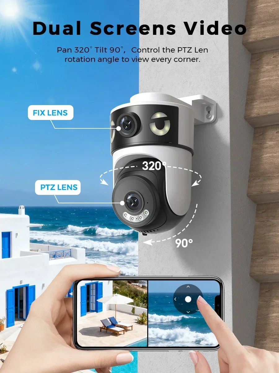 Home Cinema Outdoor - Kamera bezpieczeństwa 10MP 5K z podwójnym