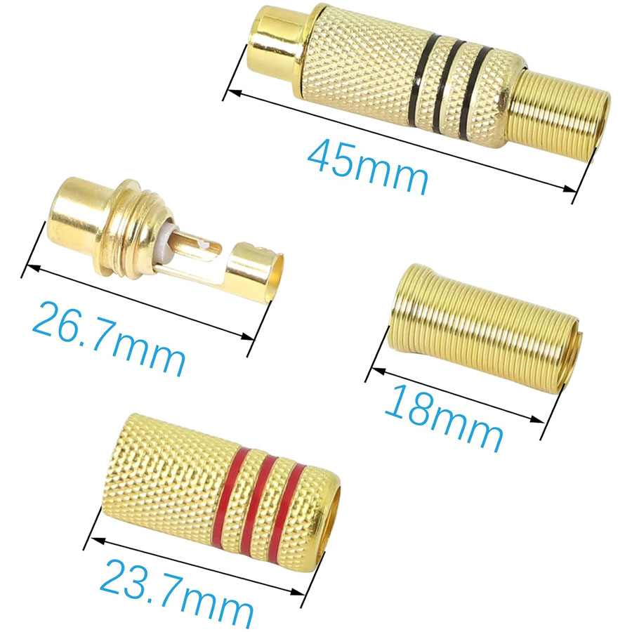 4 SZT. Złącze RCA pozłacane, d – Home Cinema Solution recenzja i cena